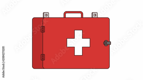 Red Wall Mounted First Aid Medical Emergency Cabinet for Workplace Safety