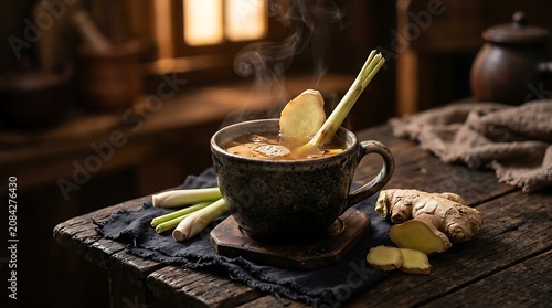 Traditional Japanese matcha tea preparation with whisk and bowl.
