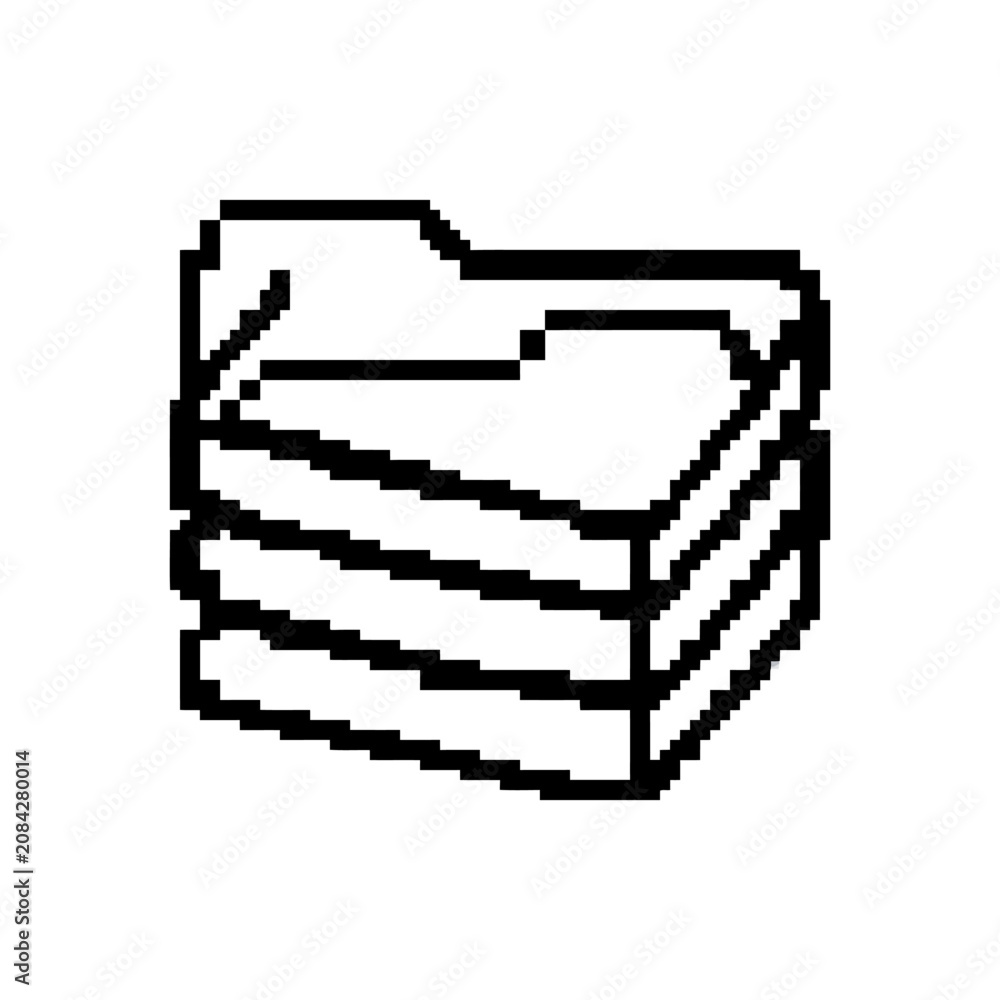 Fototapeta premium A simple pixel art icon representing a digital folder for file management