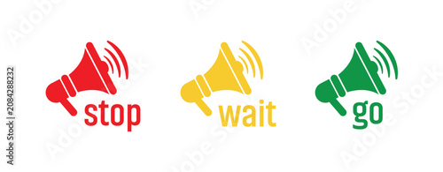 Vászonkép go wait stop sign