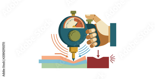 Bild auf Leinwand Durometer Hardness Tester Vector Illustration