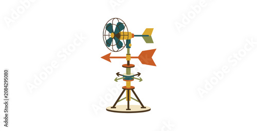 Fotografía Whimsical Electric Fan Weather Vane Vector Illustration