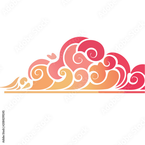 Red Decorative Swirl Border