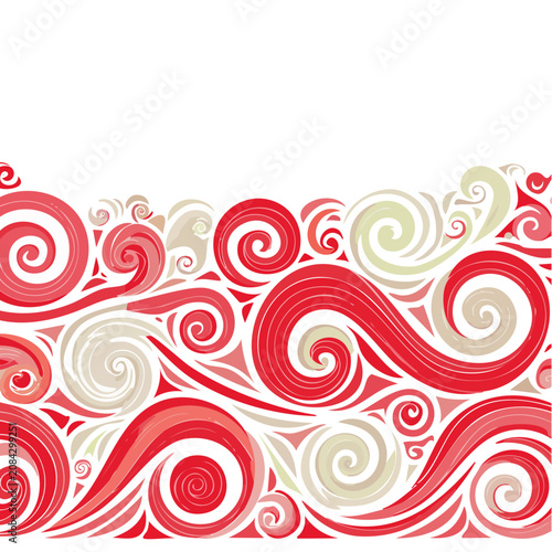 Red and beige abstract swirl seamless pattern vector