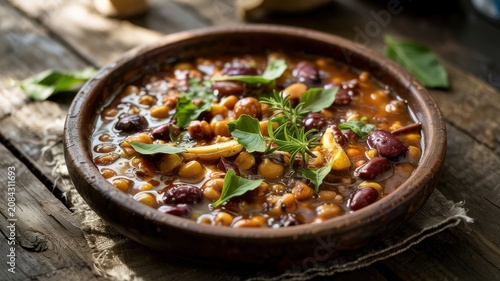 Zimbabwean cuisine. 
Chibage neNyemba is a hearty peasant dish made from boiled whole grains of corn and dried beans.