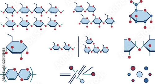 фотографія Glycan Molecular Structure Collection with Carbohydrate Chains, Monosaccharide D