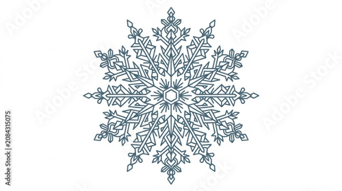 Tableau sur toile Intricate snowflake illustration with delicate crystalline structure