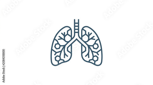 Bild auf Leinwand Human Lungs Anatomy Illustration Medical Symbol.