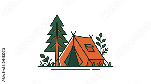 Obraz na płótnie Colorful illustration of a tent.