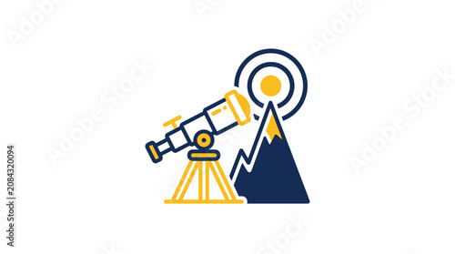 Bilde på lerret Telescope on a tripod stand.