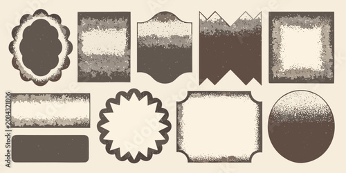 Canvastavla Assorted Decorative Frames With Distressed Texture Vector Illustration
