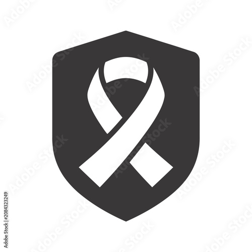 Ribbon inside a shield icon