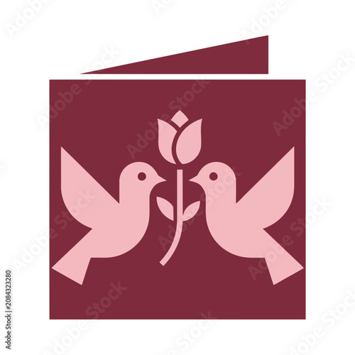 Two Birds and Rose Icon