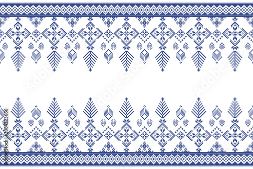 Cross Stitch Pattern concept folk embroidery seamless texture, rustic ornament motif. Design for: fabric, fashion, decor, blanket. Pattern charm woven art. I drew this by myself, it’s not AI generated