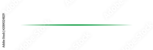 Minimalist Green Tapered Horizontal Line Divider Sharp Elegant Page Separator Rule Path Isolated on Transparent Background
