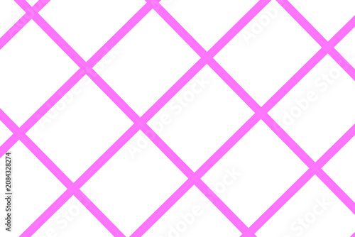 Minimalist Magenta Pink Large Diagonal Grid Line Pattern Geometric Seamless Diamonds Mesh Isolated on Transparent Background