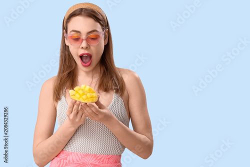 Shocked young woman with cu...
