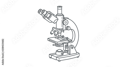 Tableau sur toile Detailed illustration of a scientific laboratory microscope.