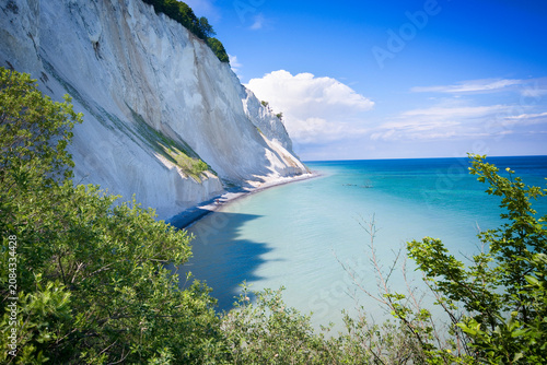 Møns Klint limestone and chalk cliffs along the eastern coast of the Danish island of Møn in the Baltic Sea