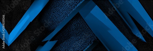 Abstract neon blue dynamic zigzag seamless pattern background.