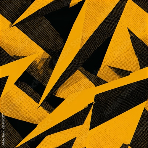 Abstract neon yellow dynamic zigzag seamless pattern background.
