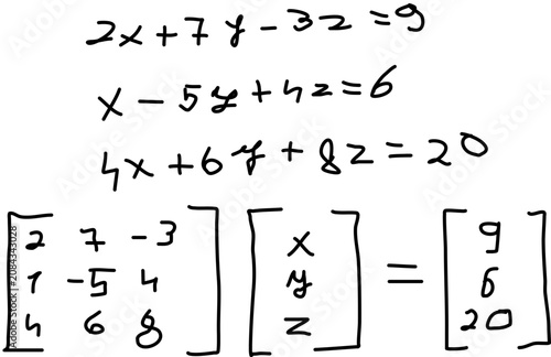 Equation system with matrix