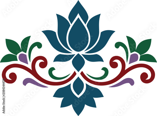 Elegant Lotus Floral Ornament Decorative Vector Illustration