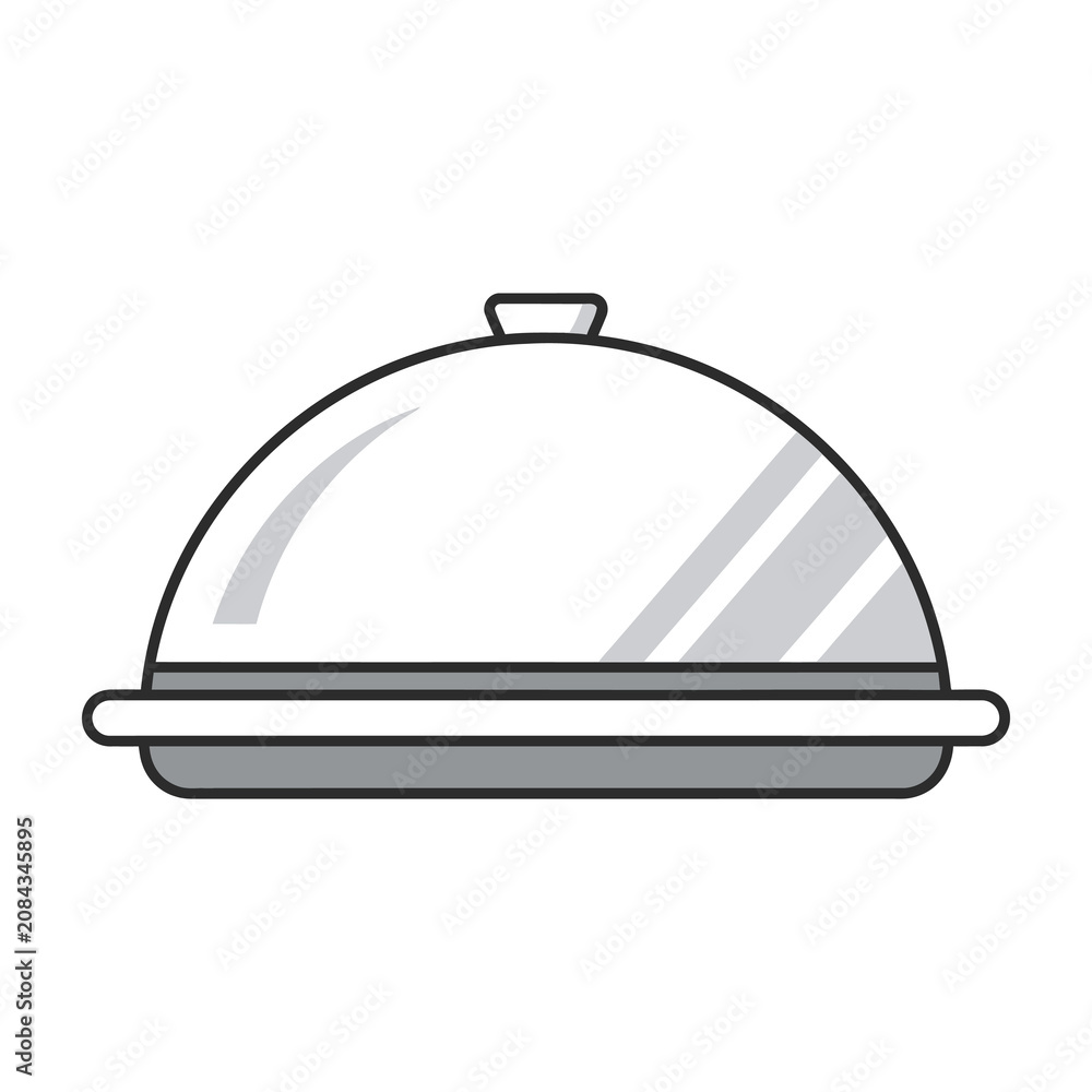 Fototapeta premium Cloche dish cover with lid on plate