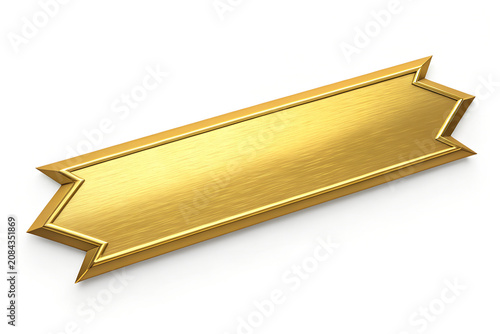 Gold Banner Label, Metallic Gold Award Plaque, Elegant Gold Nameplate, Premium Gold Ribbon Tag, Shiny Gold Chevron Banner