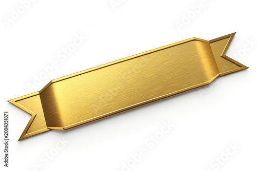 Gold Banner Label, Metallic Gold Award Plaque, Elegant Gold Nameplate, Premium Gold Ribbon Tag, Shiny Gold Chevron Banner