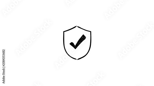 Bild auf Leinwand Shield with Check Mark Symbol of Security