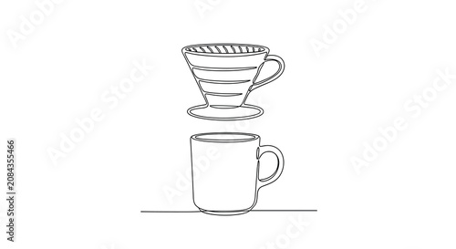 Coffee pour over on a mug.