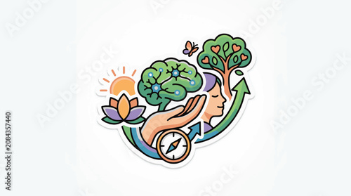 Growing mind balanced life and inner peace with nature's guidance