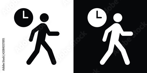 Bild auf Leinwand Walking time icon set