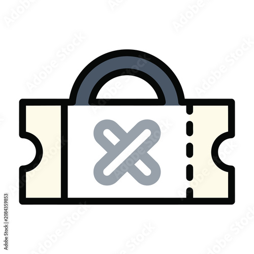Fotografía Cancelled ticket with gray x symbol on white background