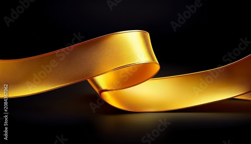 Shiny Of Swirl Yellow Ribbon Isolated