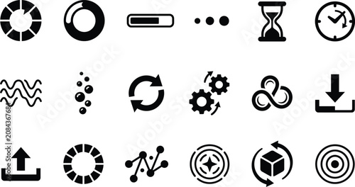 Modern flat icons set of various symbols