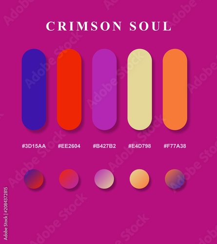Crimson Color Palette with Purple, Red, Pink and Beige, and Orange Shades