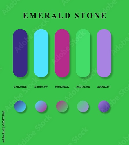 Emerald Stone Color Palette with Pastel Shades