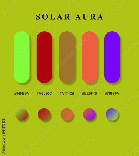 Vibrant Solar Aura Color Palette with HEX Codes