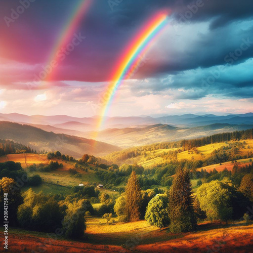 rainbow over the fields