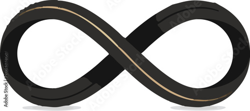 Photos Infinity road symbol with yellow dividing line, asphalt highway loop vector, end