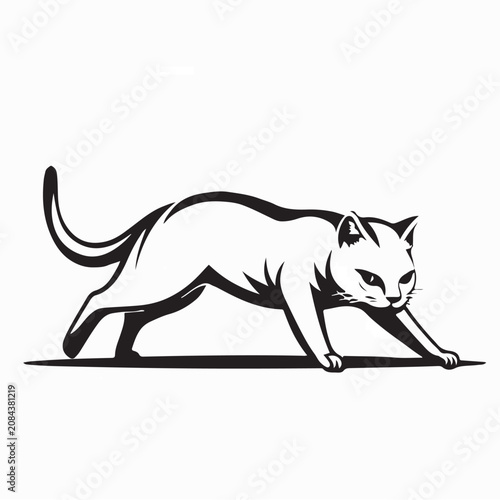 Φωτογραφία Burmilla Cat Aggressive Pose Vector Illustration On White Background