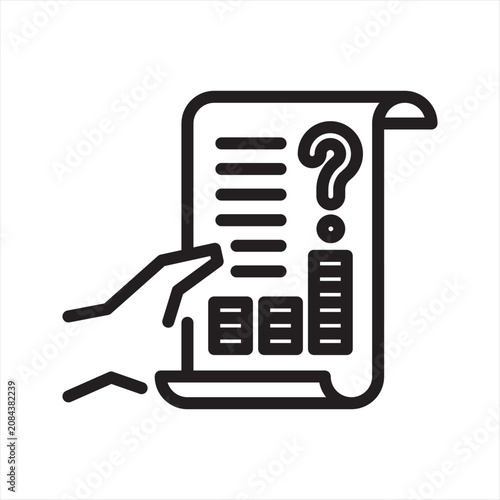 Quadro su tela Unexpected Expense Panic Line Icon - Sudden Cost Anxiety