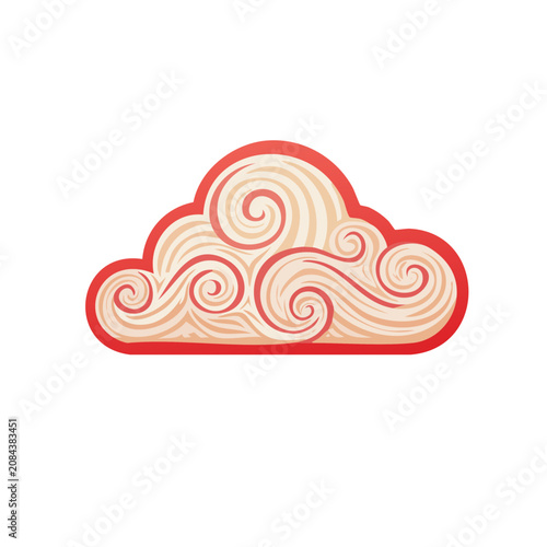 Swirling Cloud Vector Illustration with Spiral Patterns