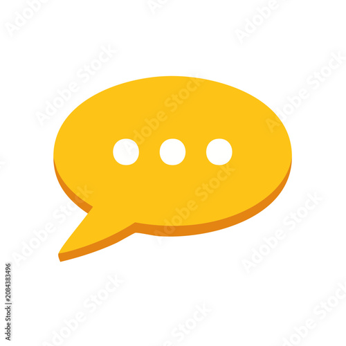 Yellow speech bubble icon with three dots