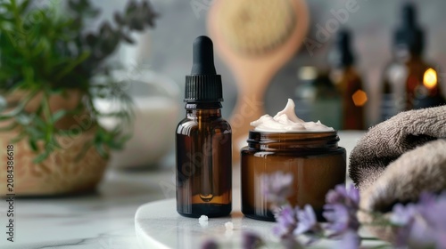 Skincare products display