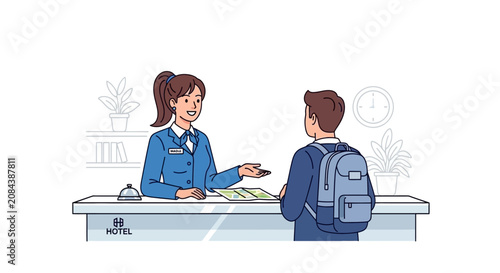 Woman Talking to Young Man