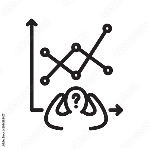 фотографія Economic Uncertainty Stress Line Icon - Market Instability Anxiety