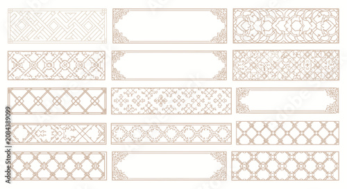 Geometric Patterns, Borders, Frames, Islamic, Arabic, Ornament, Background, Decoration